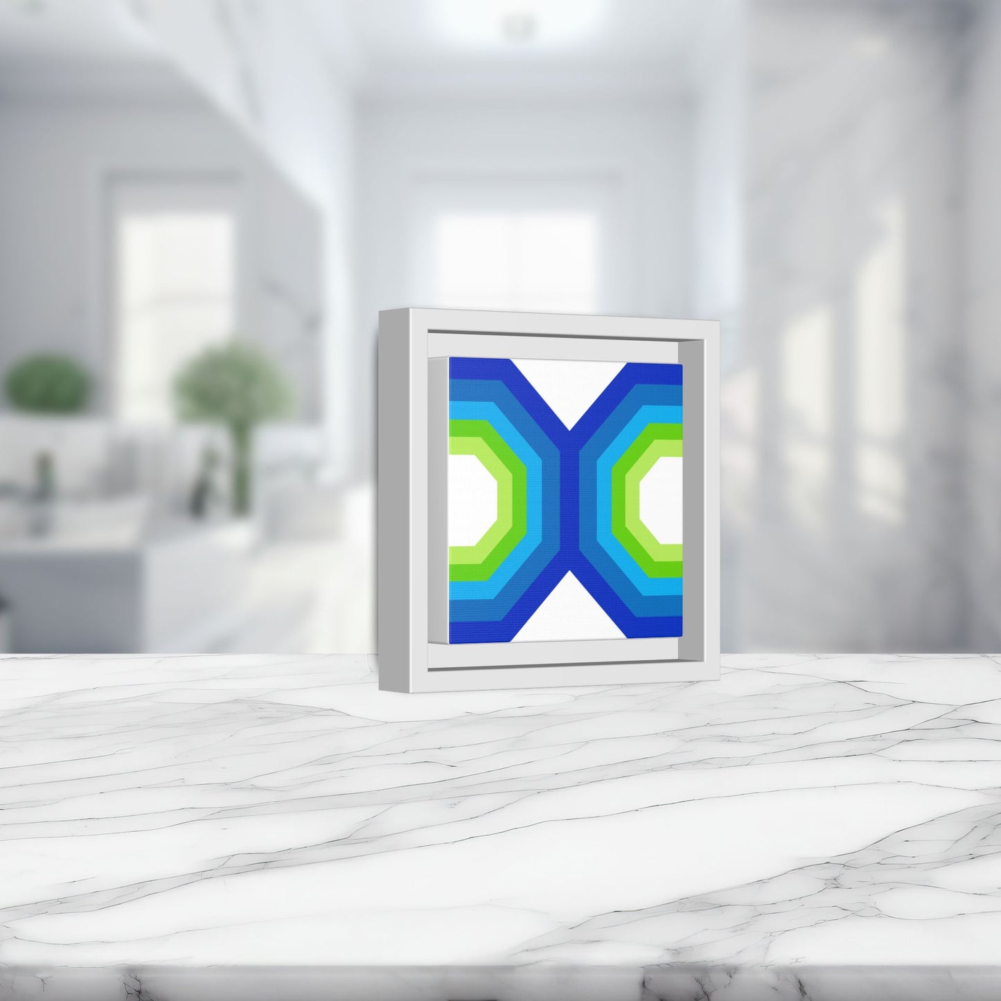 Modern Framed Geometric Canvas Art | Bold Color Meets Clean Framing