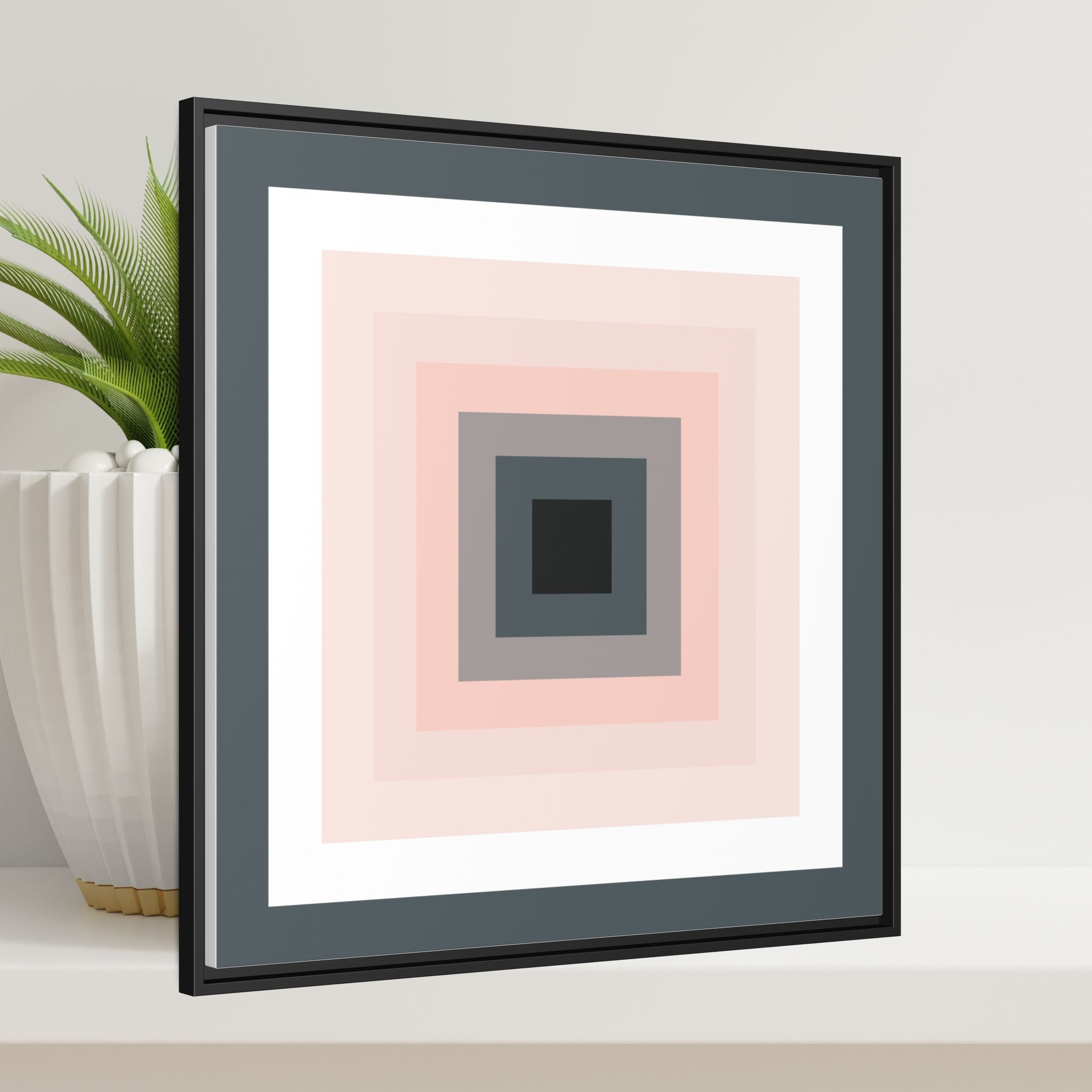 Modern Framed Geometric Canvas Art | Bold Color Meets Clean