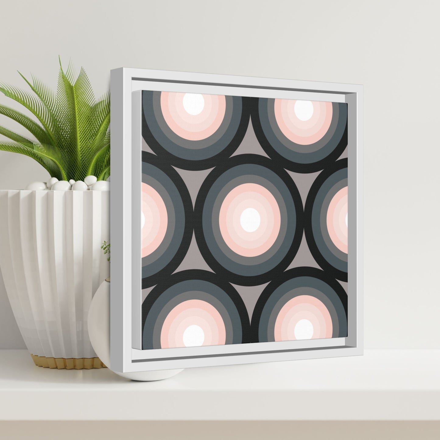 Modern Framed Geometric Canvas Art | Bold Color Meets Clean Framing