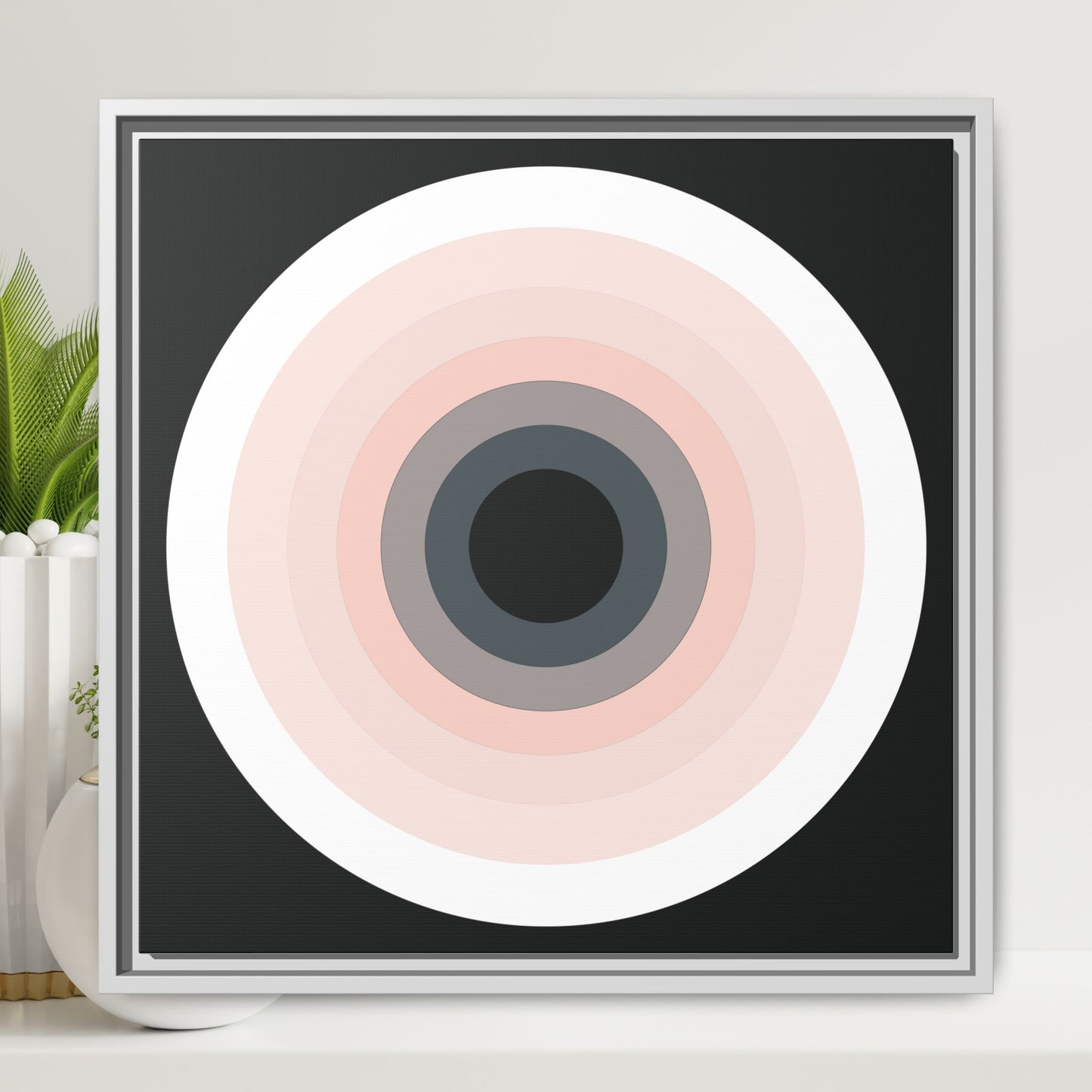 Modern Framed Geometric Canvas Art | Bold Color Meets Clean Framing