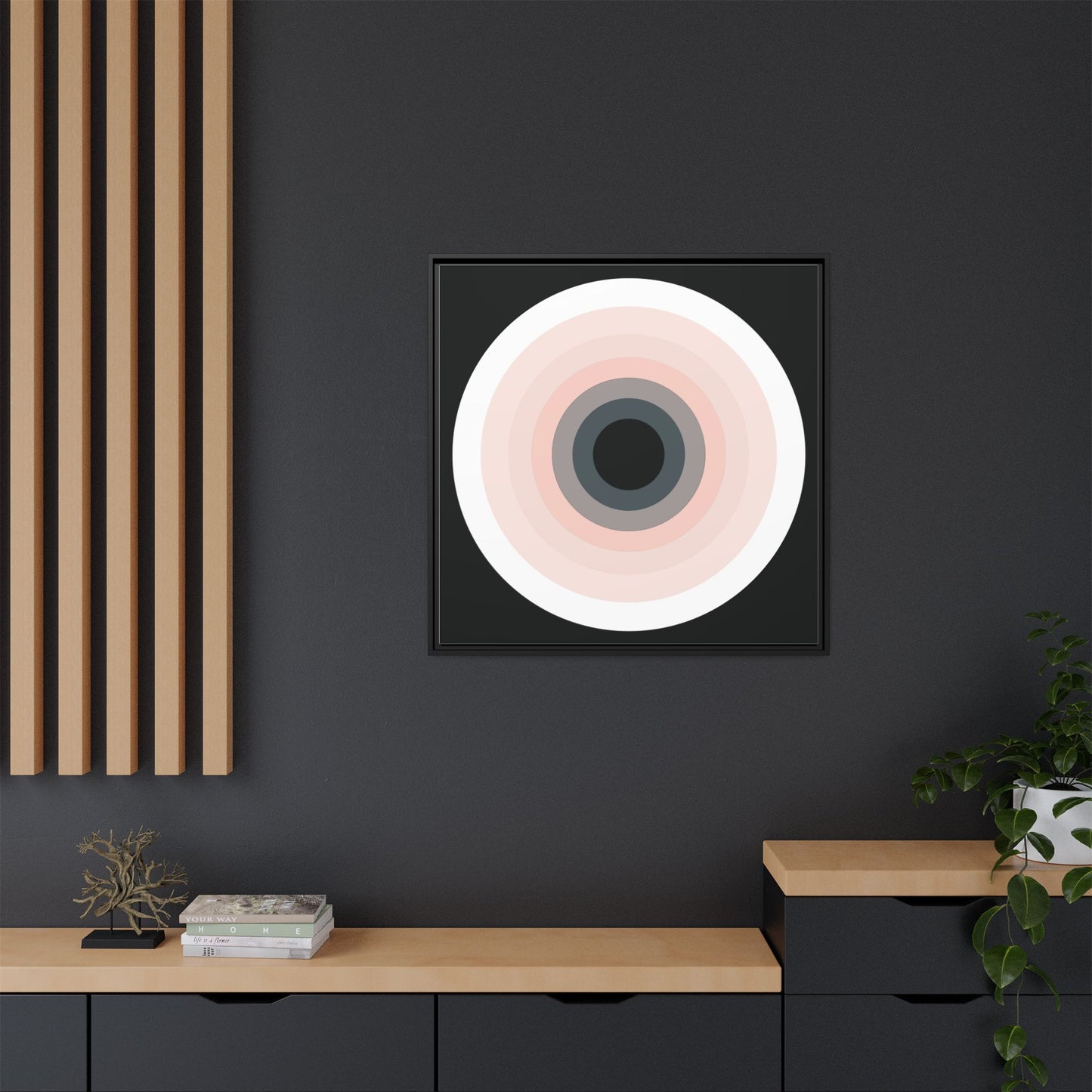 Modern Framed Geometric Canvas Art | Bold Color Meets Clean Framing