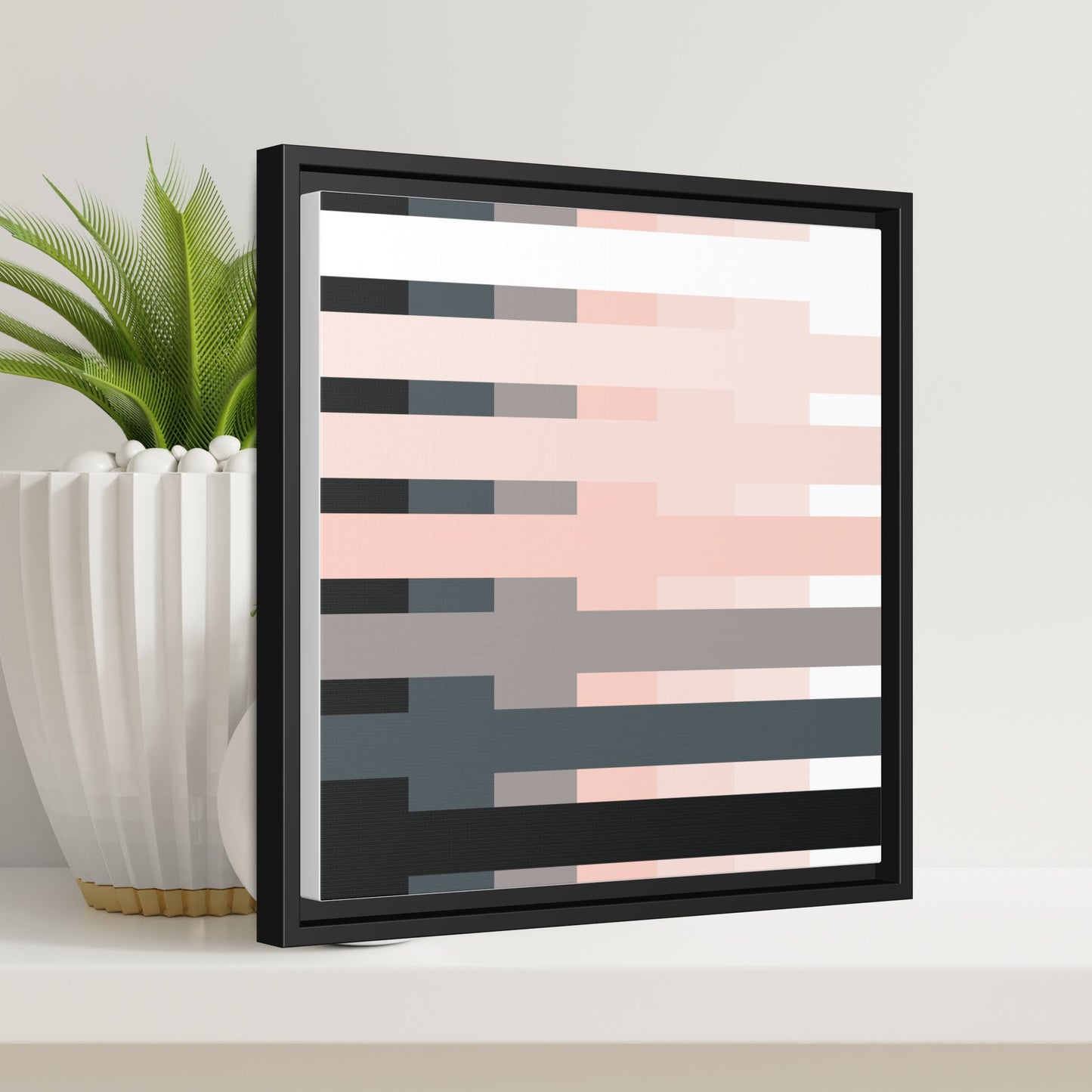 Modern Framed Geometric Canvas Art | Bold Color Meets Clean Framing