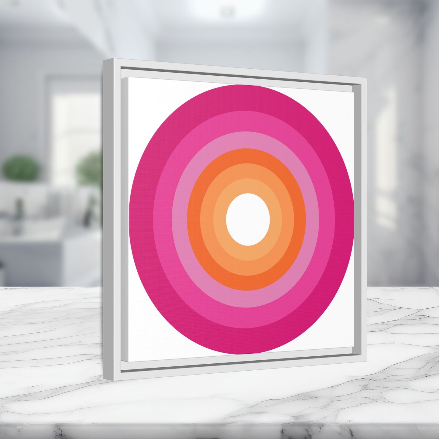Modern Framed Geometric Canvas Art | Bold Color Meets Clean Framing