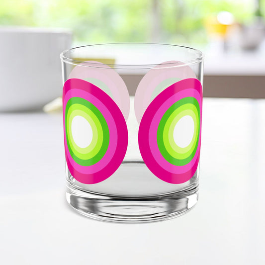 Vibrant Modern Retro Rocks Glass – 10oz