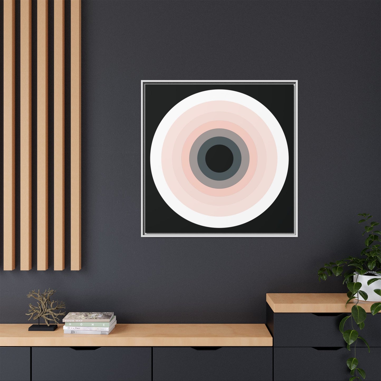 Modern Framed Geometric Canvas Art | Bold Color Meets Clean Framing