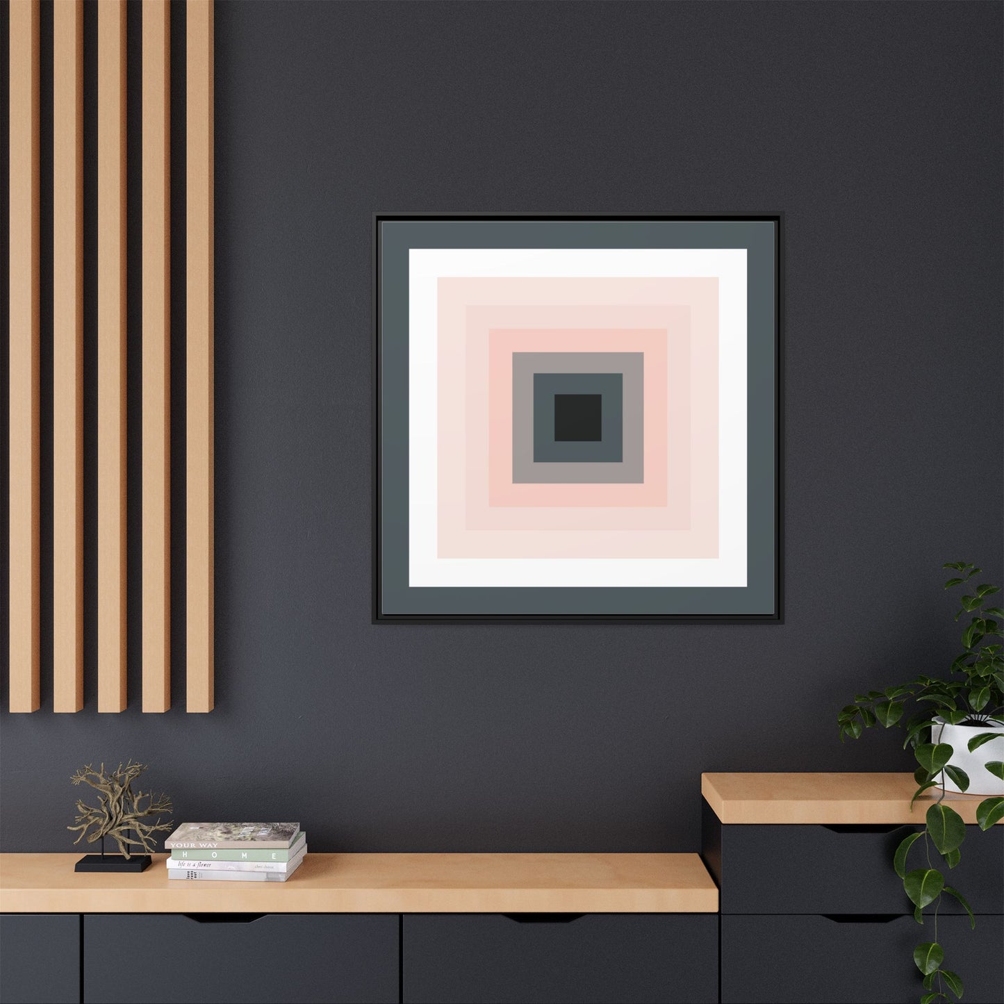 Modern Framed Geometric Canvas Art | Bold Color Meets Clean Framing