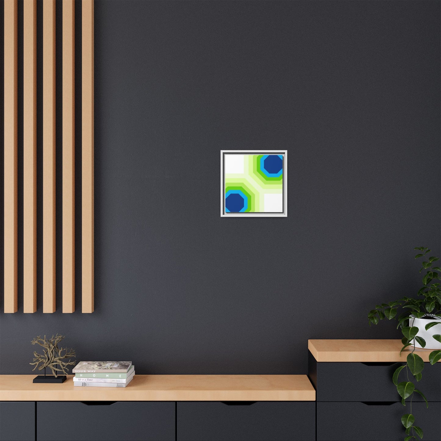 Modern Framed Geometric Canvas Art | Bold Color Meets Clean Framing