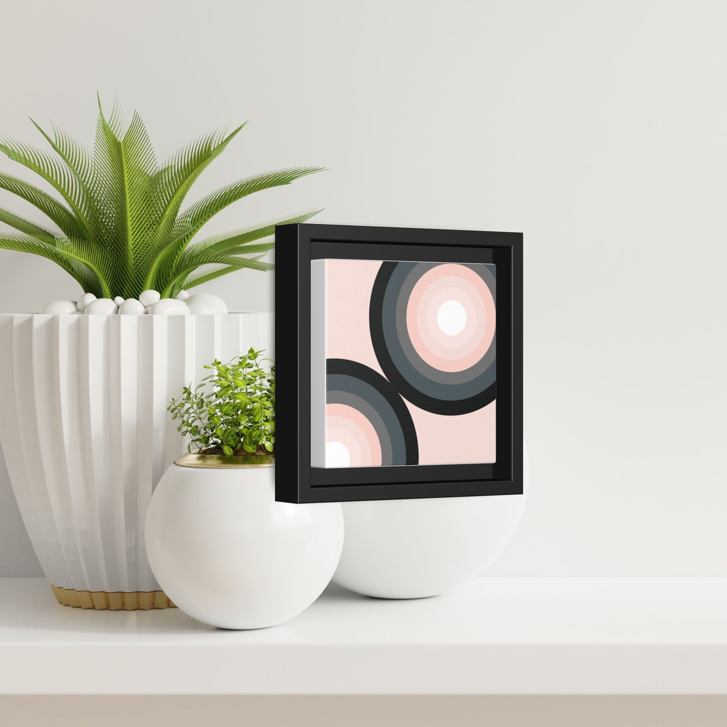 Modern Framed Geometric Canvas Art | Bold Color Meets Clean Framing