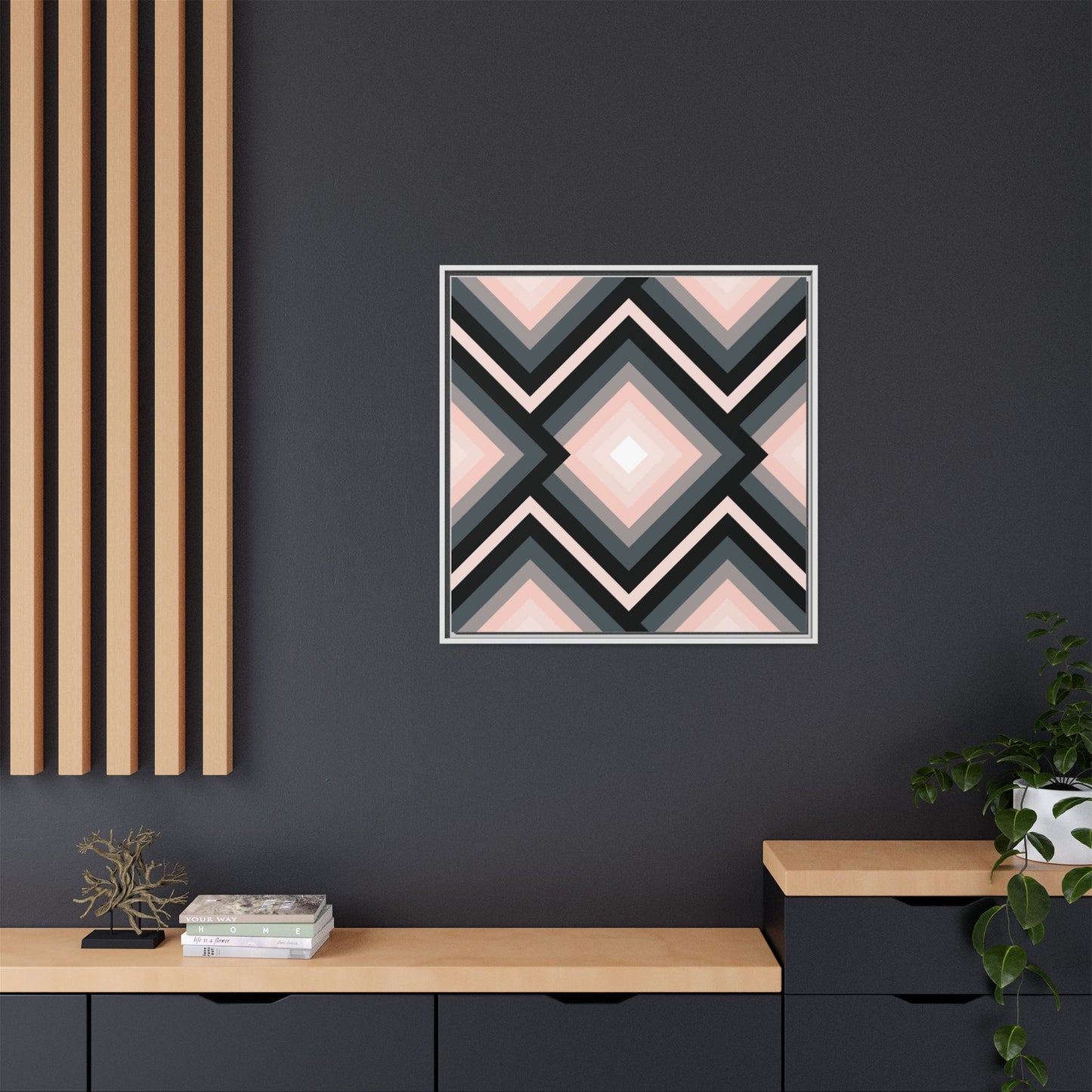 Modern Framed Geometric Canvas Art | Bold Color Meets Clean Framing