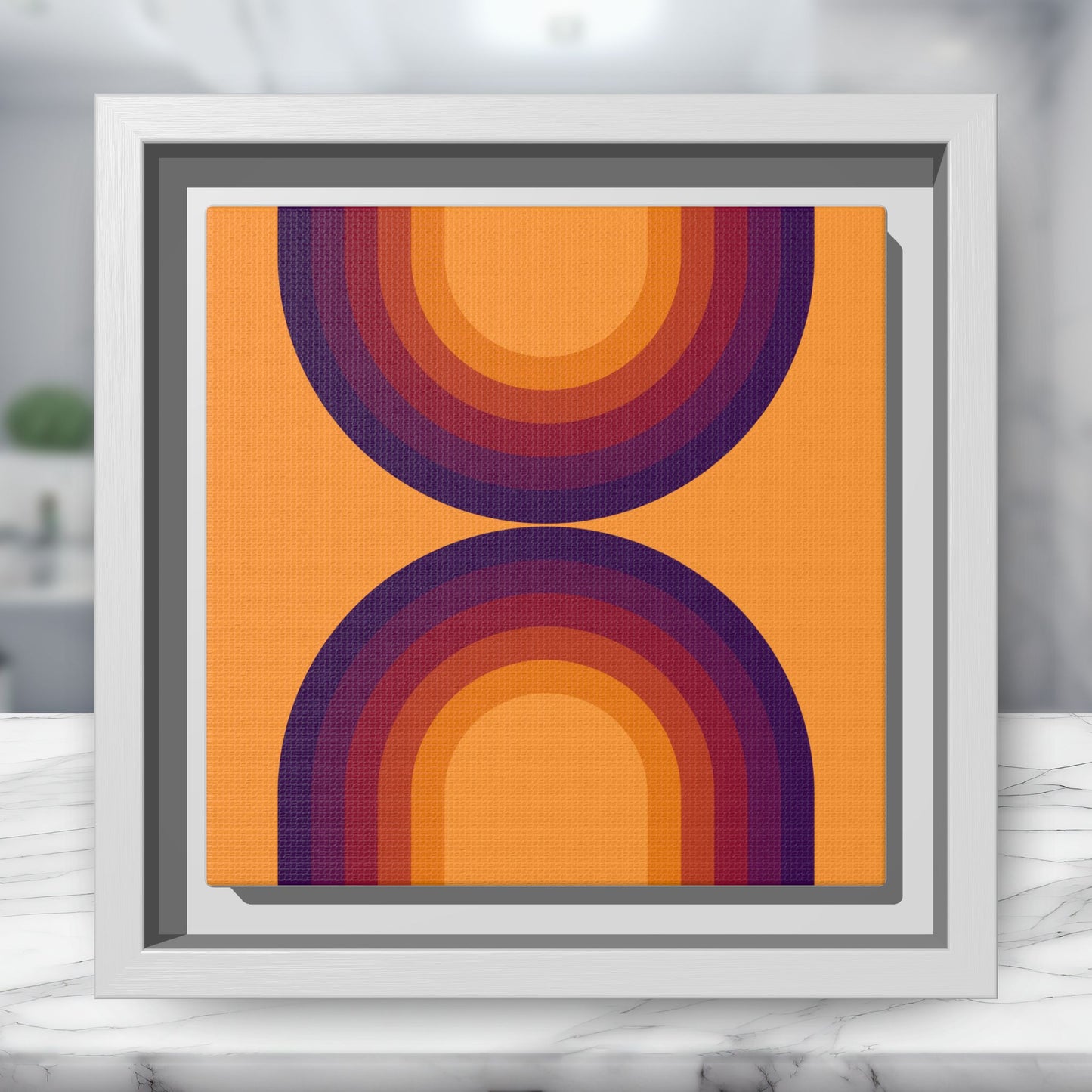 Modern Framed Geometric Canvas Art | Bold Color Meets Clean Framing