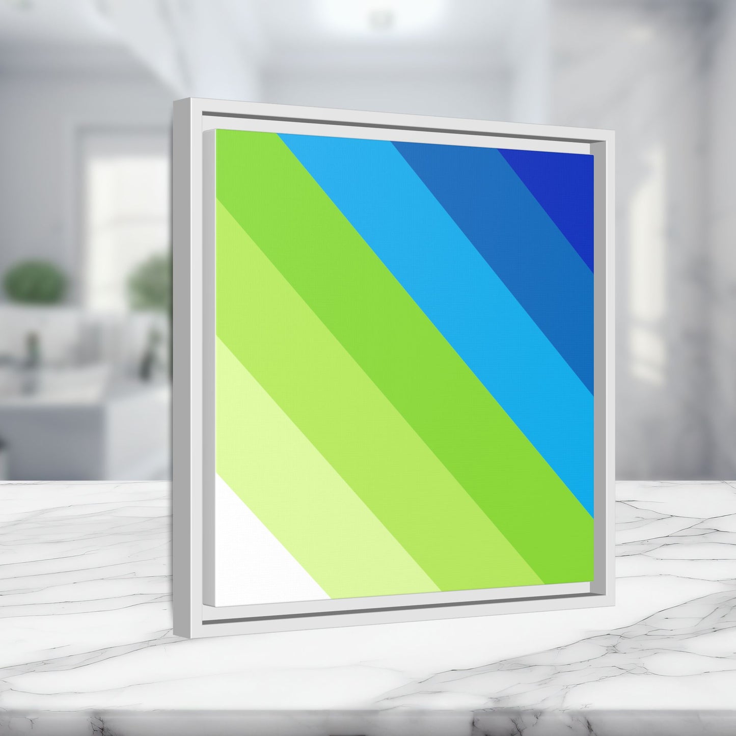 Modern Framed Geometric Canvas Art | Bold Color Meets Clean Framing