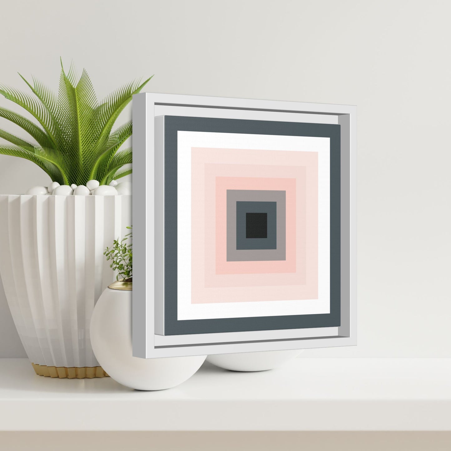 Modern Framed Geometric Canvas Art | Bold Color Meets Clean Framing