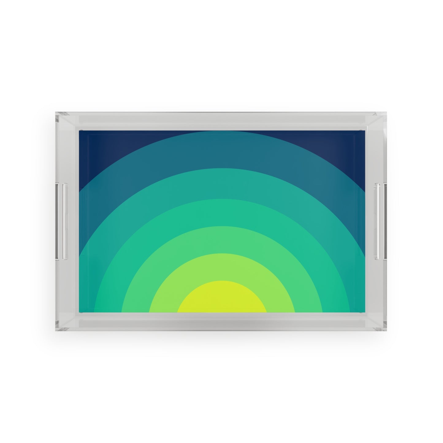 Modern Acrylic Tray with Bold Geometric Artwork