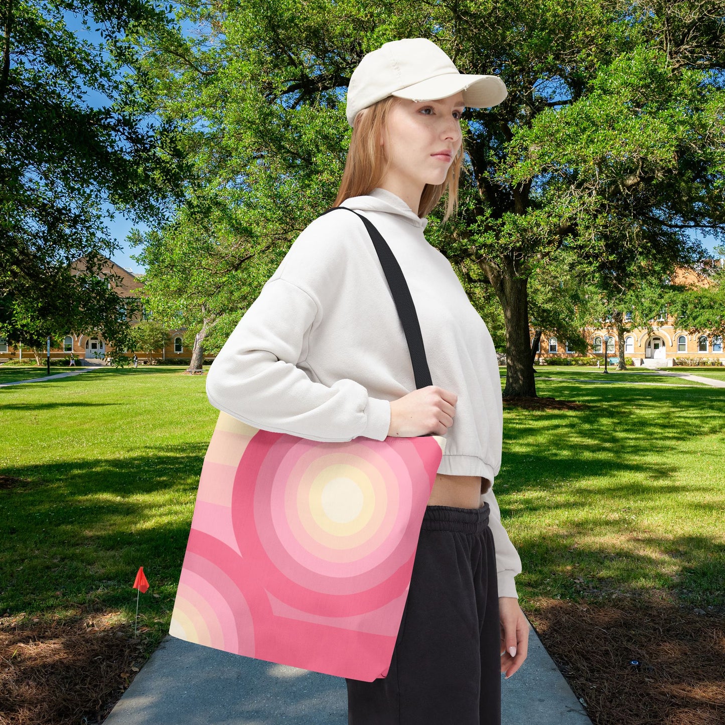 Geo Art Tote Bag – 3 sizes | Bold lines. Vivid color. Retro with a modern twist.