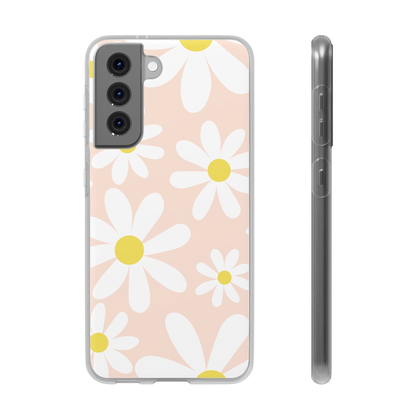 Phone Cases - Blush Daisy Pattern Flexi Cases