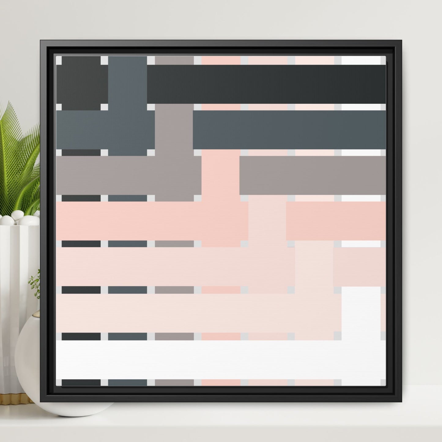 Modern Framed Geometric Canvas Art | Bold Color Meets Clean Framing