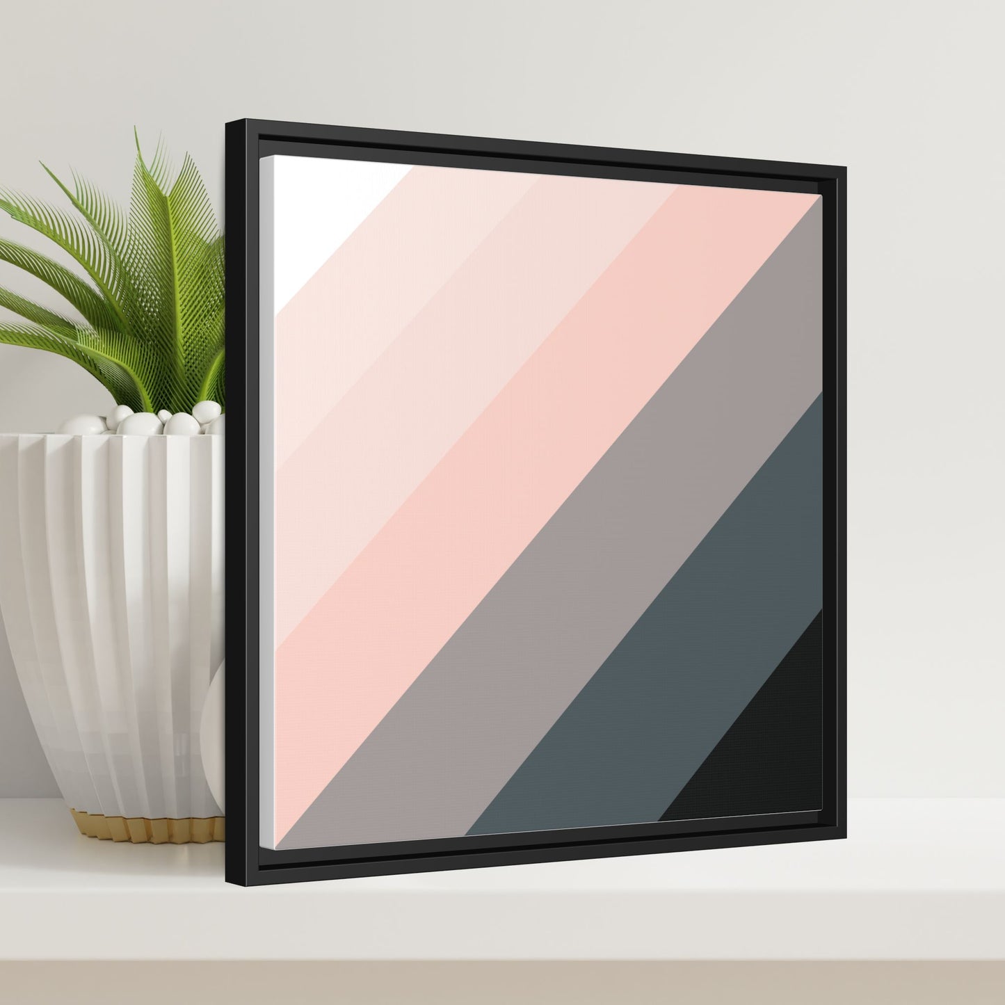 Modern Framed Geometric Canvas Art | Bold Color Meets Clean Framing
