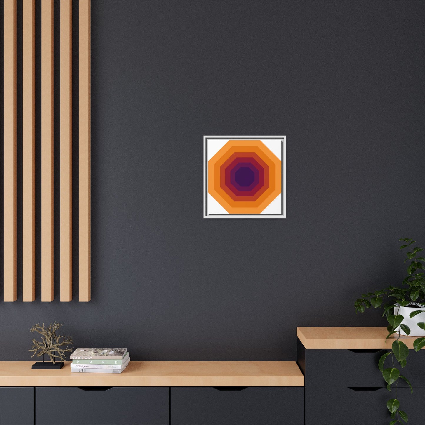 Modern Framed Geometric Canvas Art | Bold Color Meets Clean Framing
