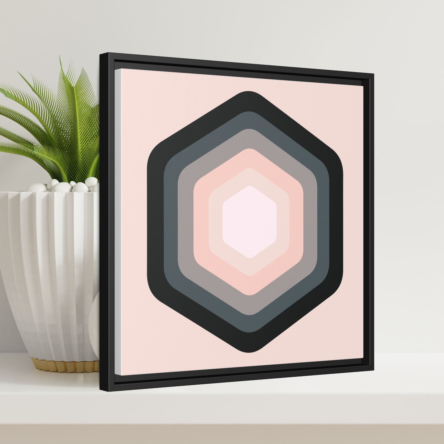 Modern Framed Geometric Canvas Art | Bold Color Meets Clean Framing