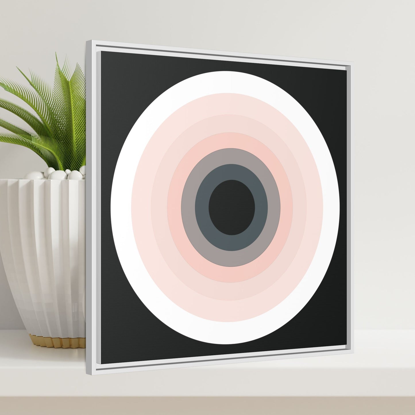 Modern Framed Geometric Canvas Art | Bold Color Meets Clean Framing