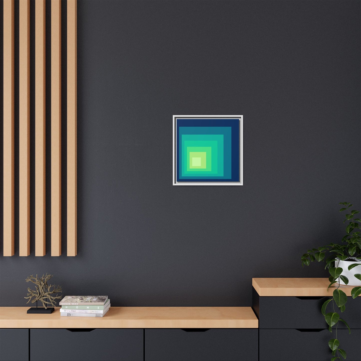 Modern Framed Geometric Canvas Art | Bold Color Meets Clean Framing