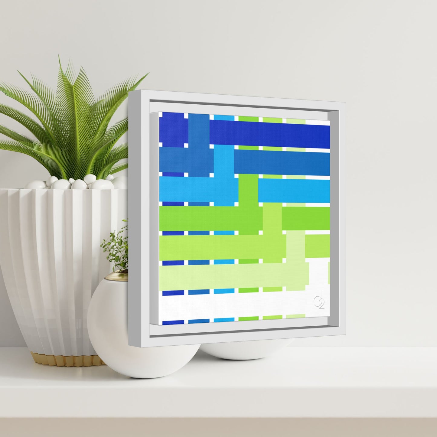 Modern Framed Geometric Canvas Art | Bold Color Meets Clean Framing