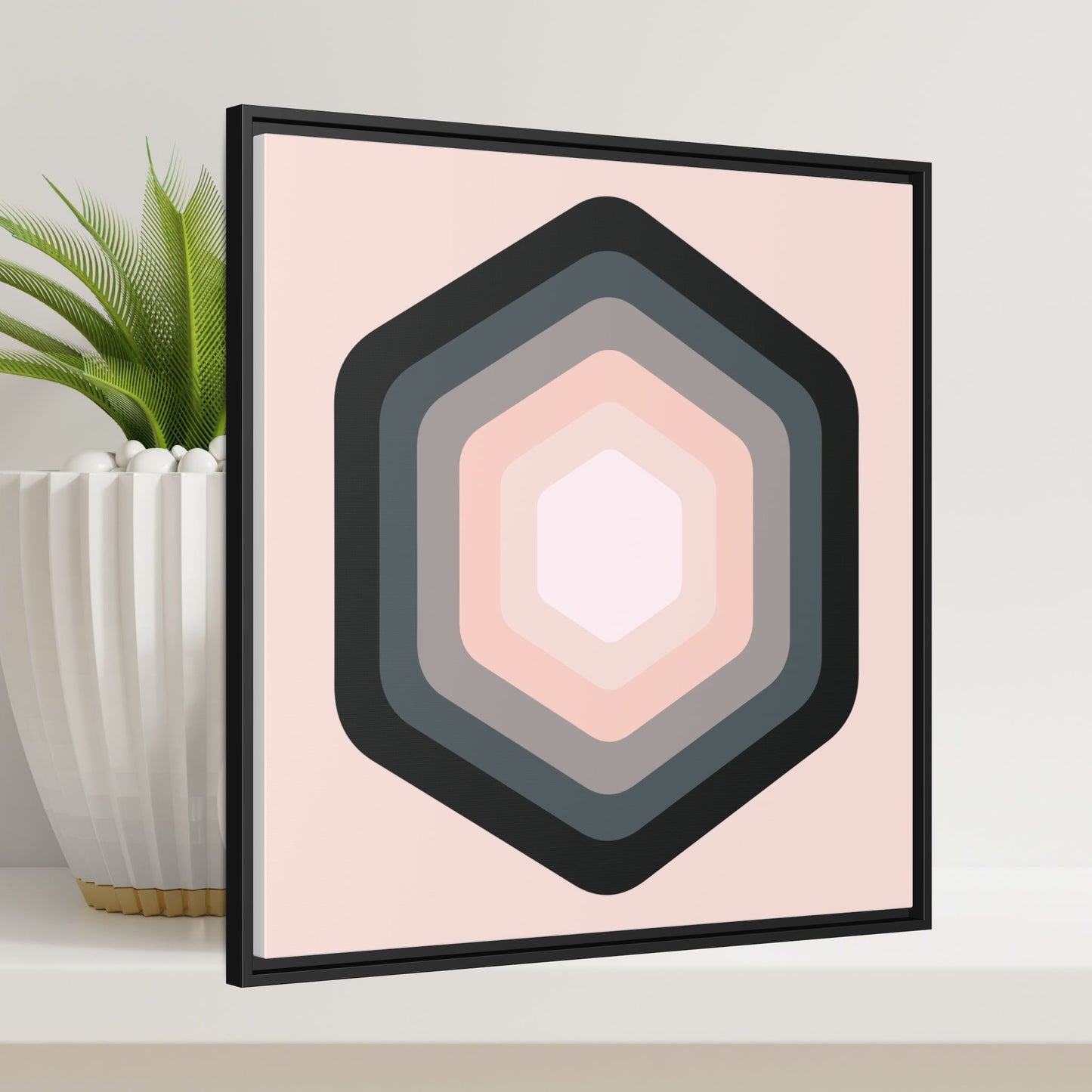 Modern Framed Geometric Canvas Art | Bold Color Meets Clean Framing