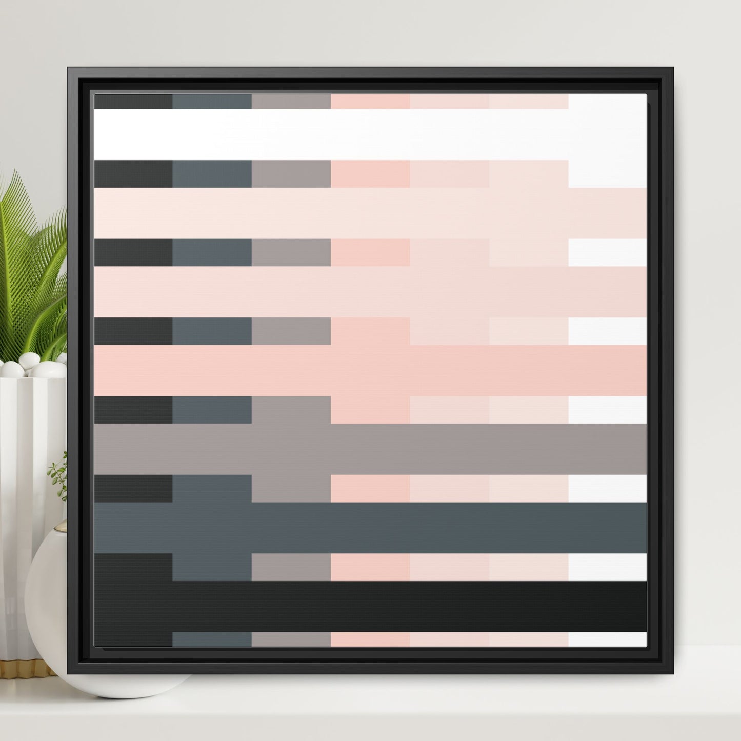 Modern Framed Geometric Canvas Art | Bold Color Meets Clean Framing