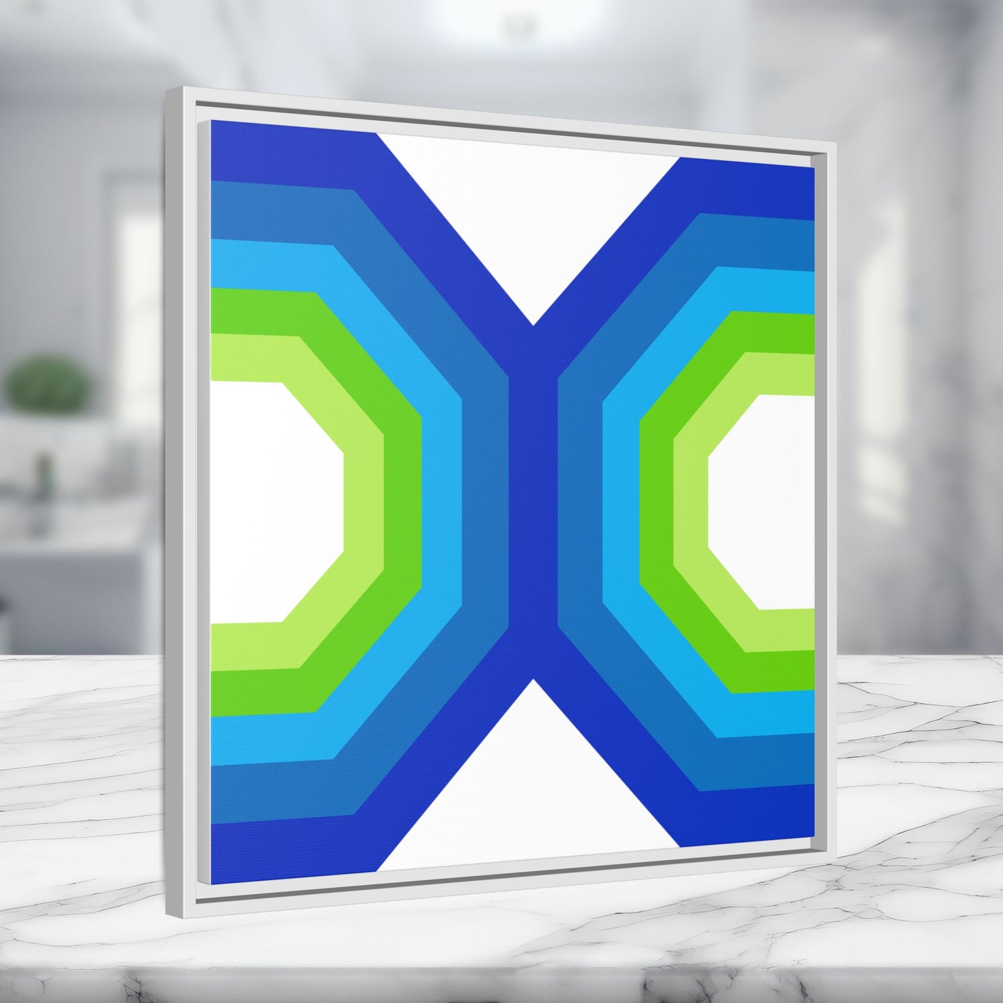 Modern Framed Geometric Canvas Art | Bold Color Meets Clean Framing