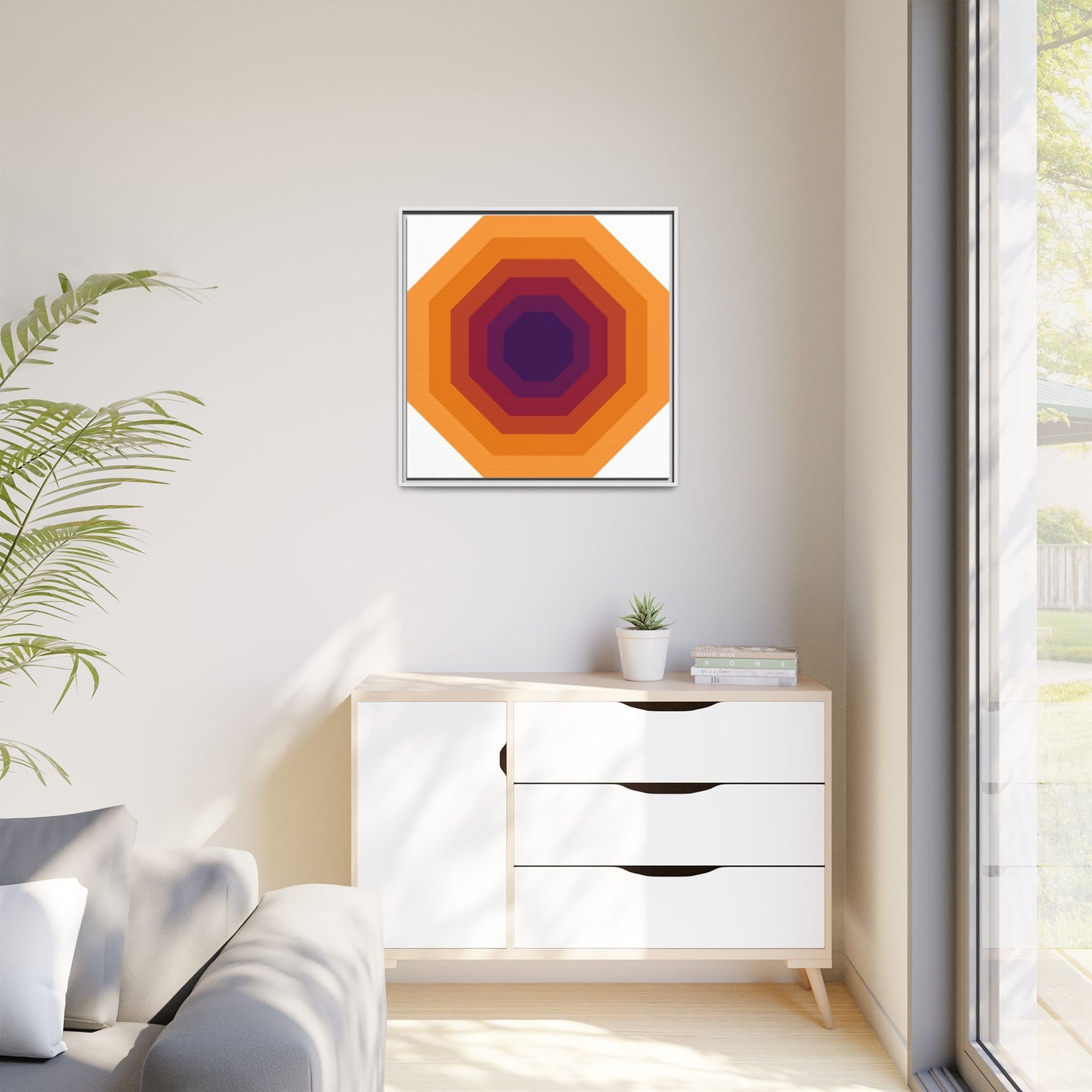 Modern Framed Geometric Canvas Art | Bold Color Meets Clean Framing