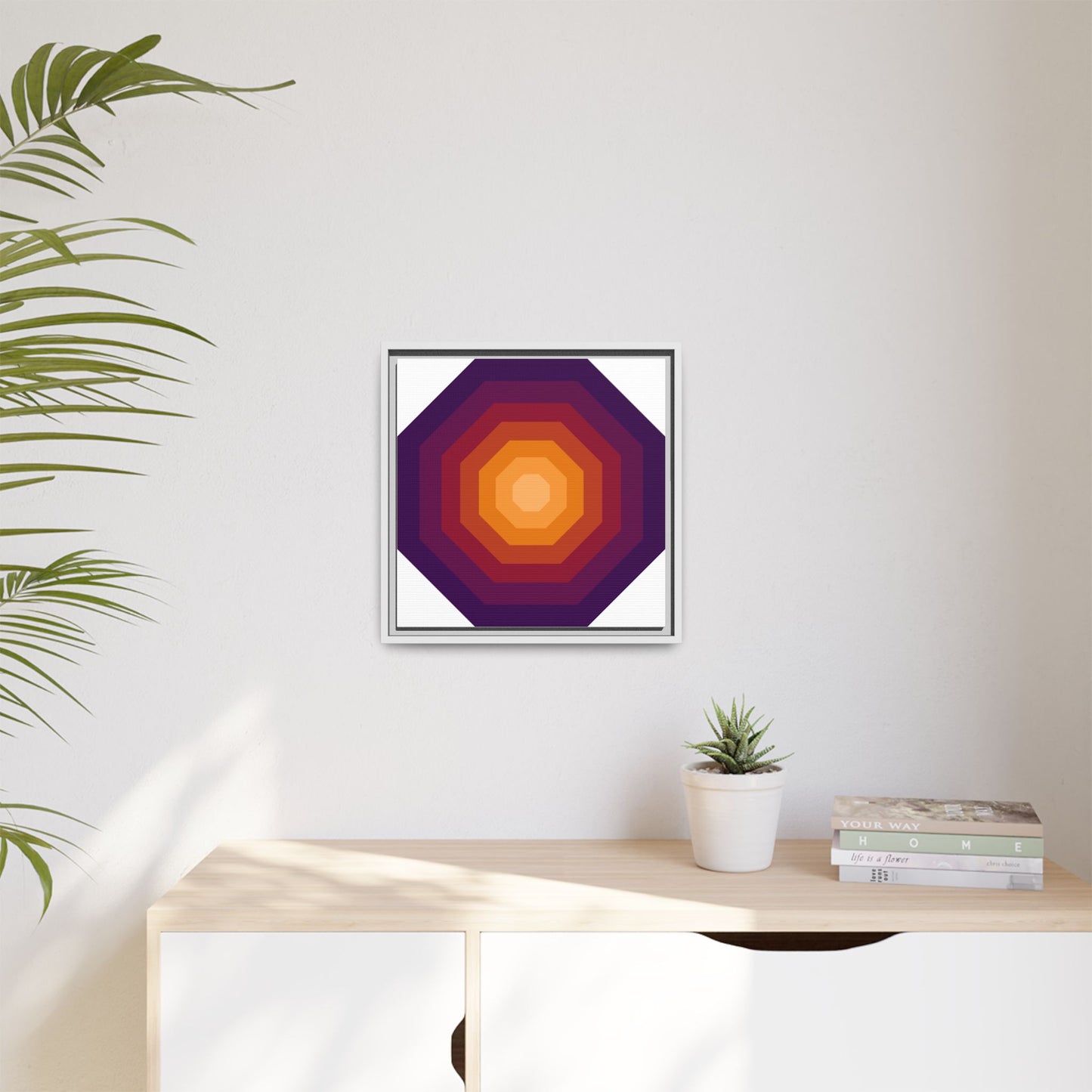 Modern Framed Geometric Canvas Art | Bold Color Meets Clean Framing