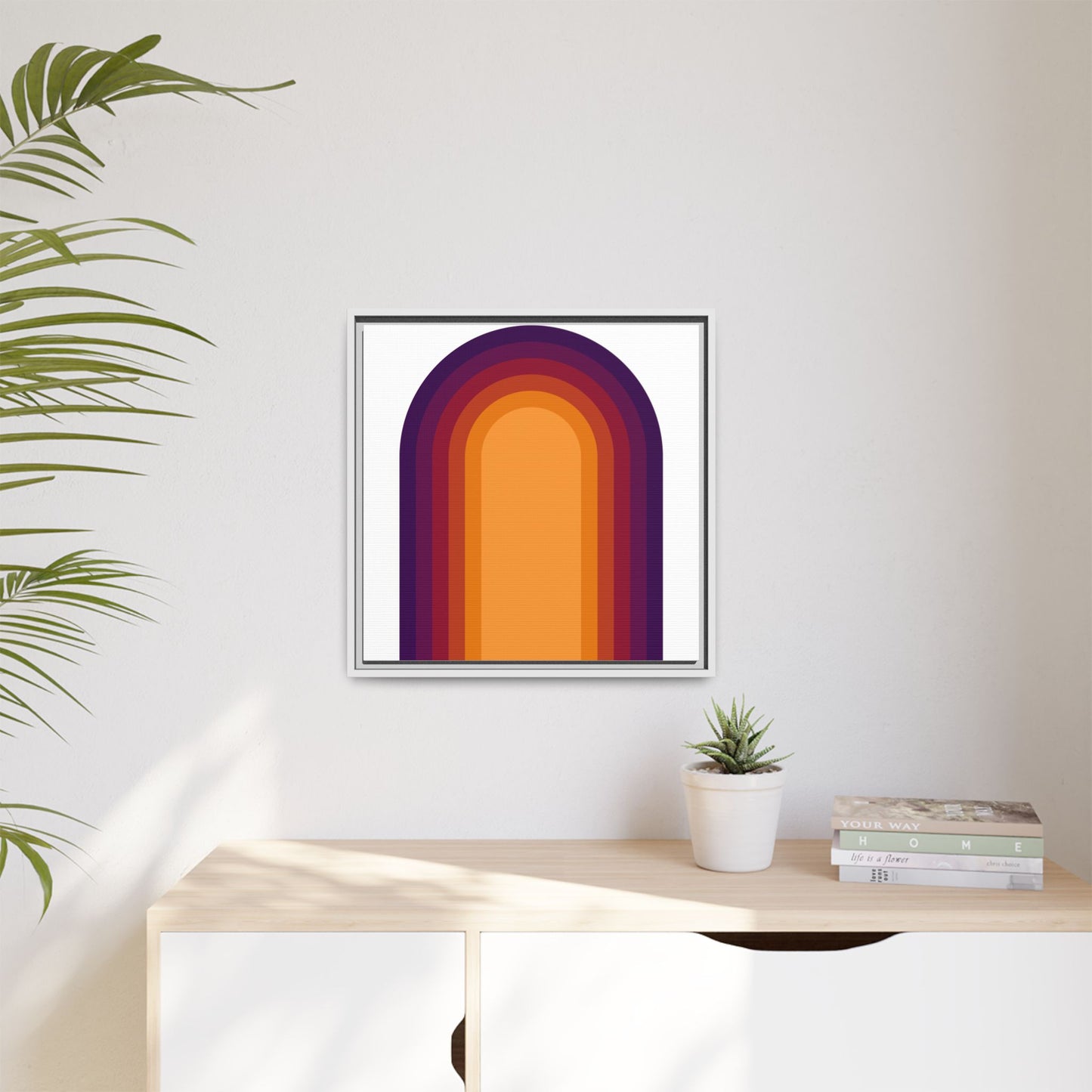 Modern Framed Geometric Canvas Art | Bold Color Meets Clean Framing