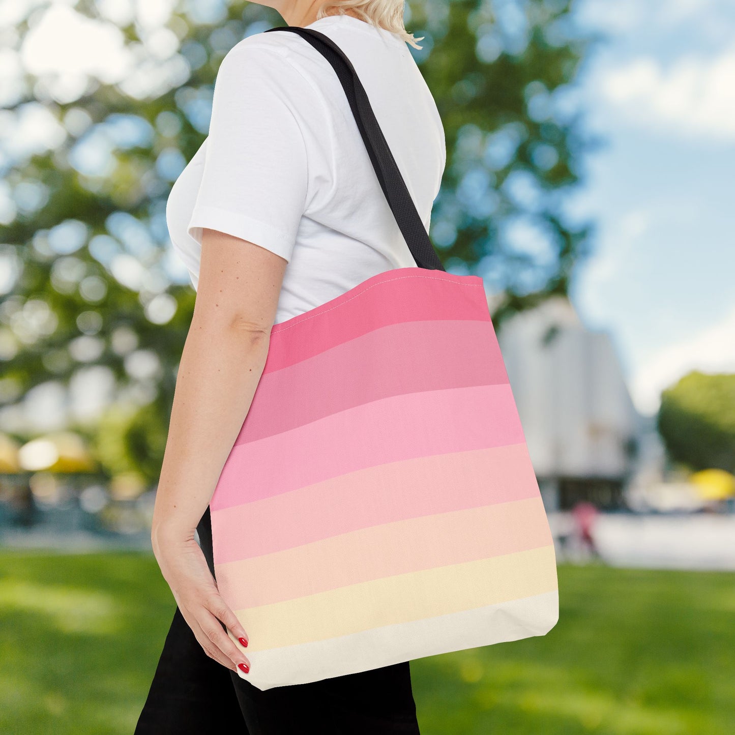 Geo Art XVIII Tote Bag – 3 sizes | Bold lines. Vivid color. Retro with a modern twist.