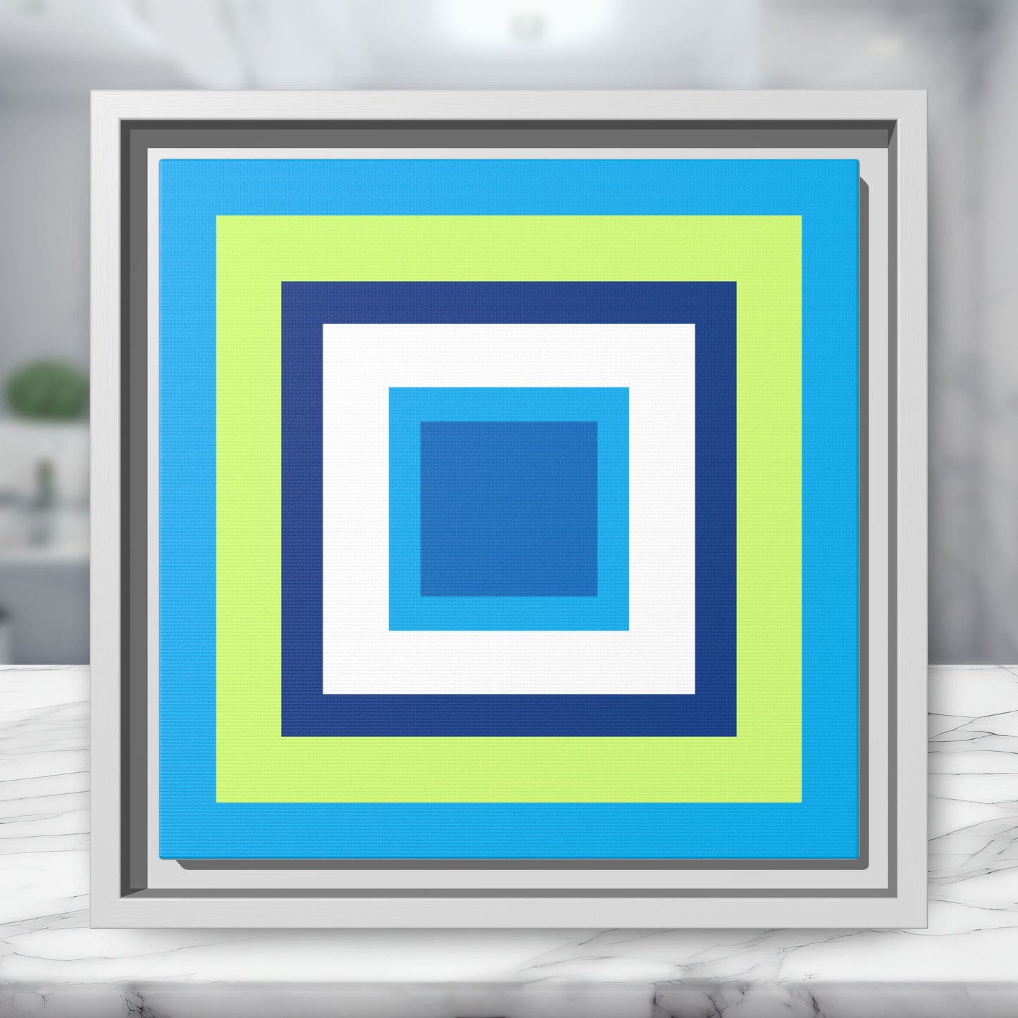 Modern Framed Geometric Canvas Art | Bold Color Meets Clean Framing