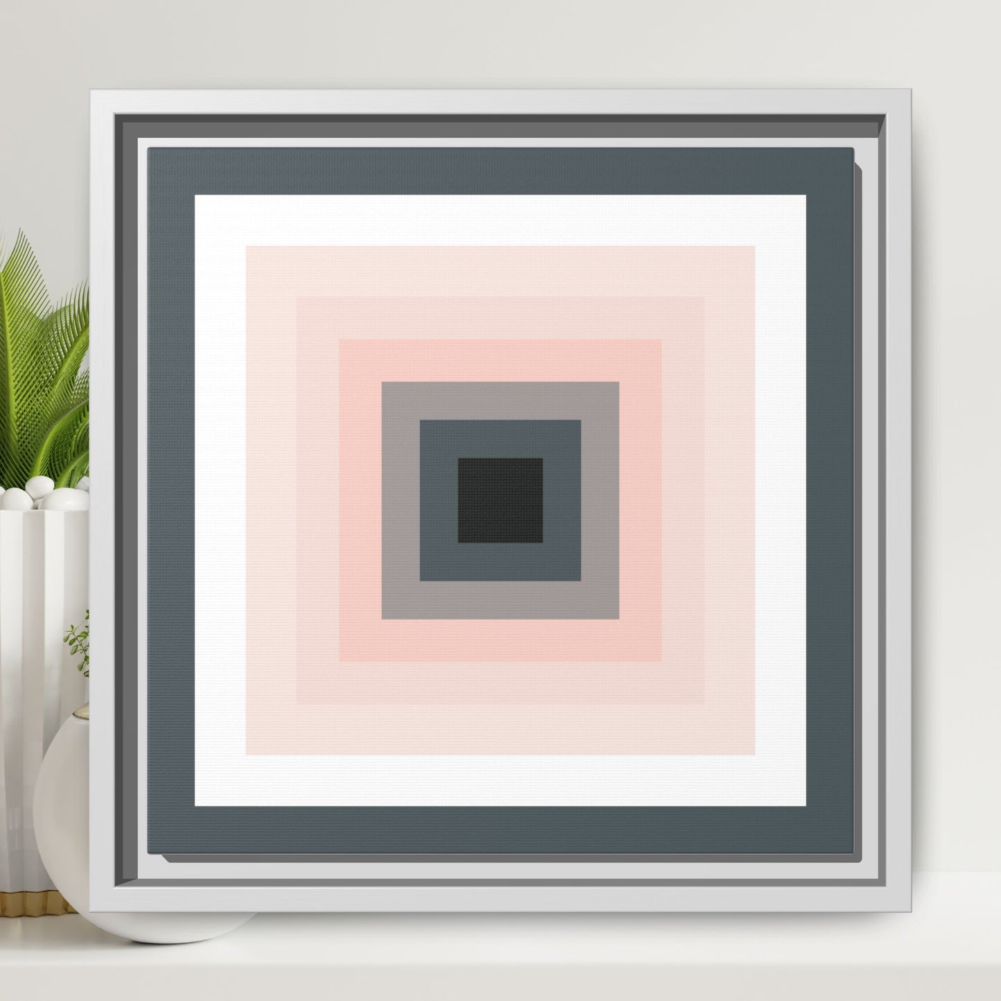 Modern Framed Geometric Canvas Art | Bold Color Meets Clean Framing