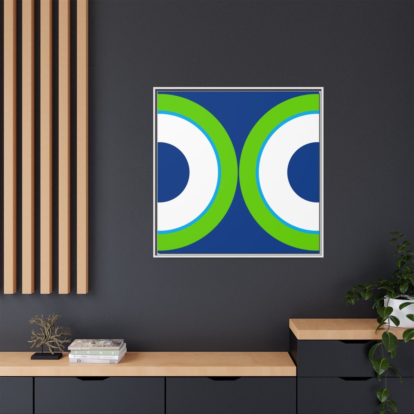 Modern Framed Geometric Canvas Art | Bold Color Meets Clean Framing
