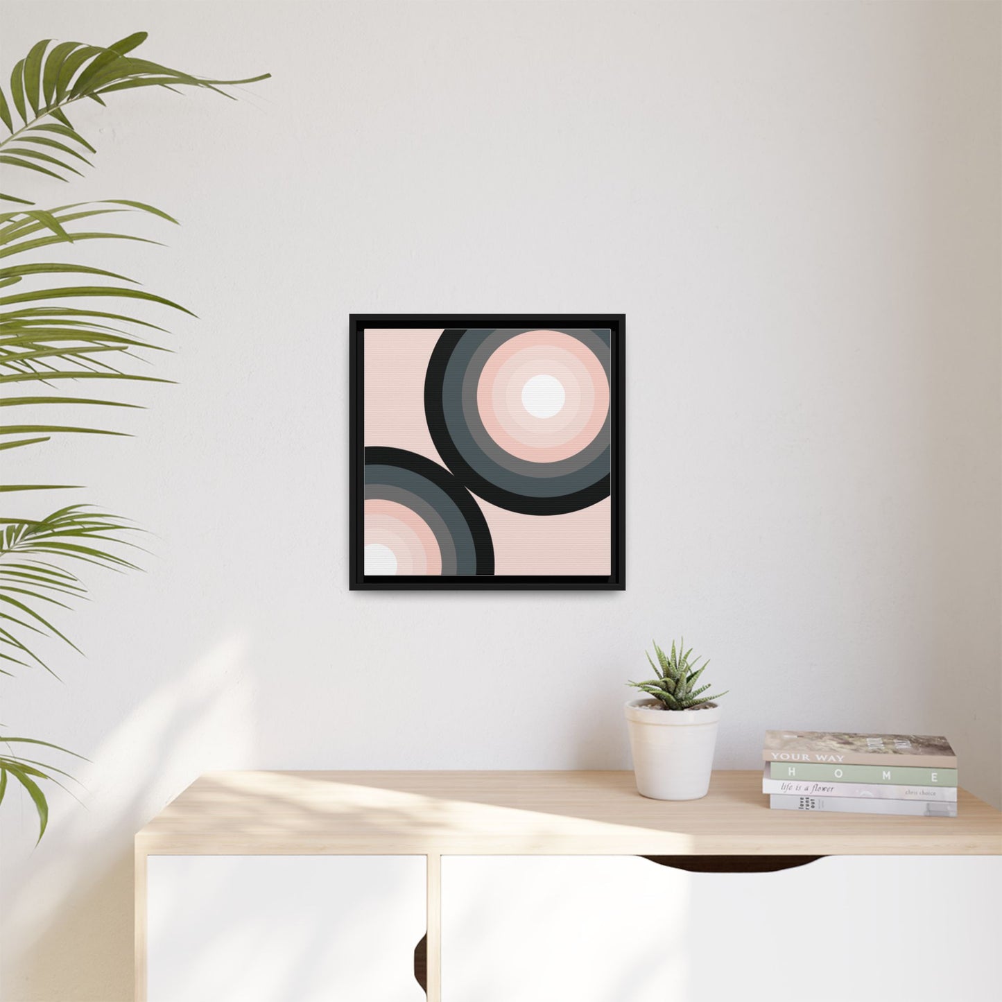 Modern Framed Geometric Canvas Art | Bold Color Meets Clean Framing