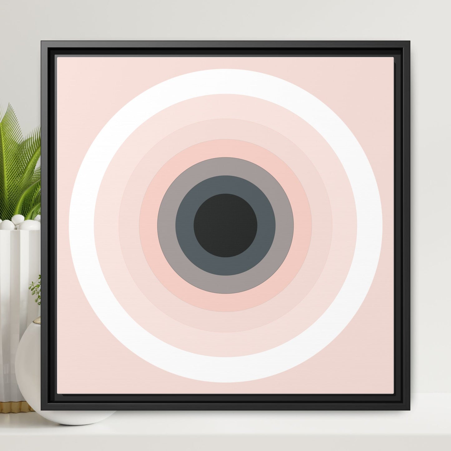 Modern Framed Geometric Canvas Art | Bold Color Meets Clean Framing