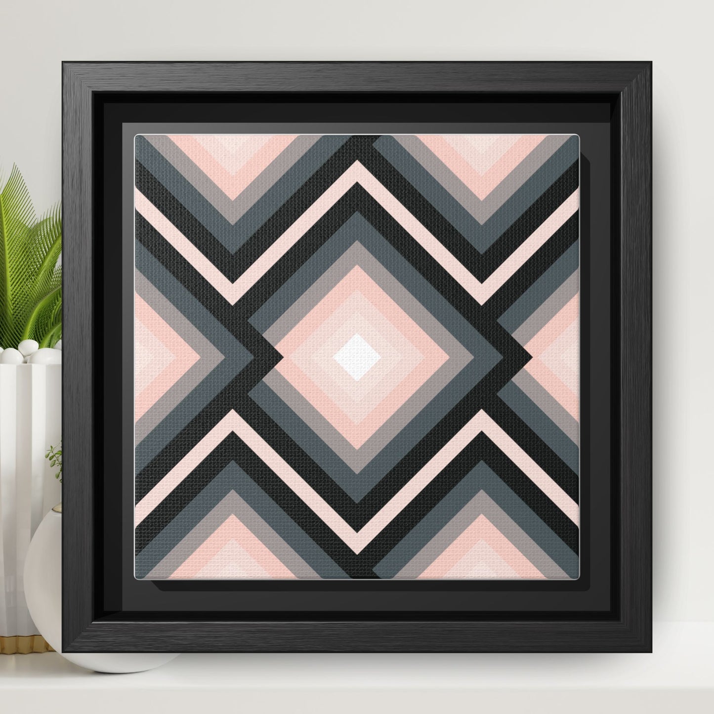 Modern Framed Geometric Canvas Art | Bold Color Meets Clean Framing