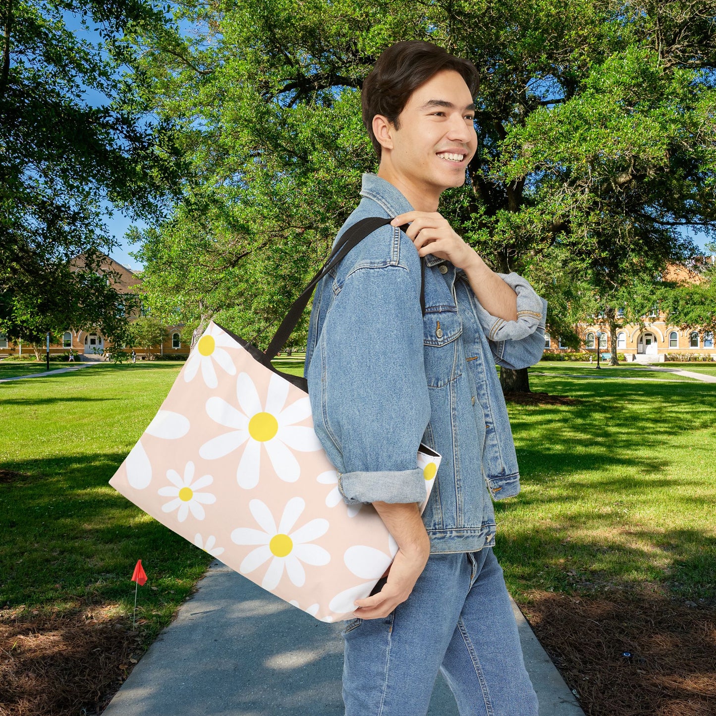 Blush Daisy XL Tote | Oversized Carry-All | Sunny Vibes