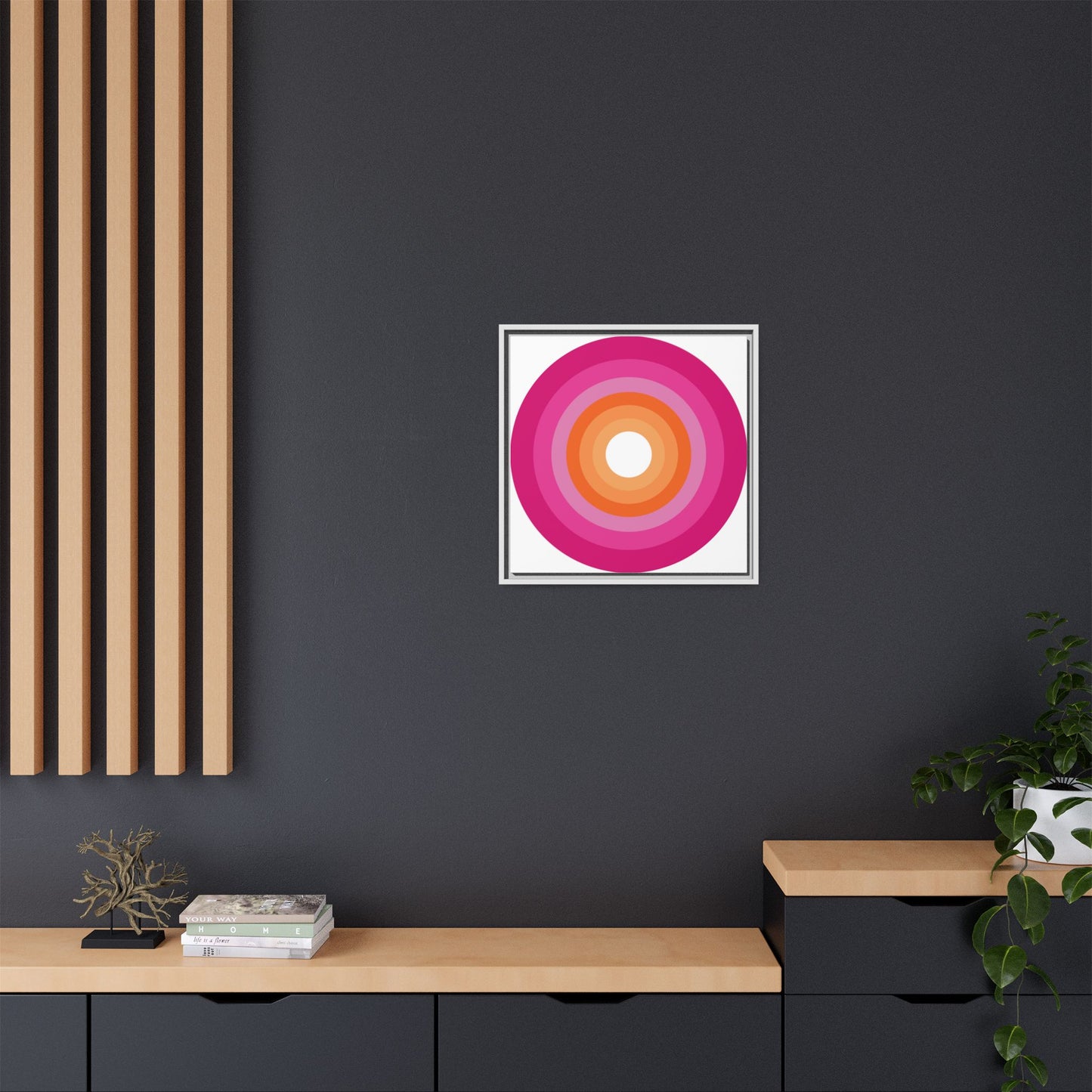 Modern Framed Geometric Canvas Art | Bold Color Meets Clean Framing