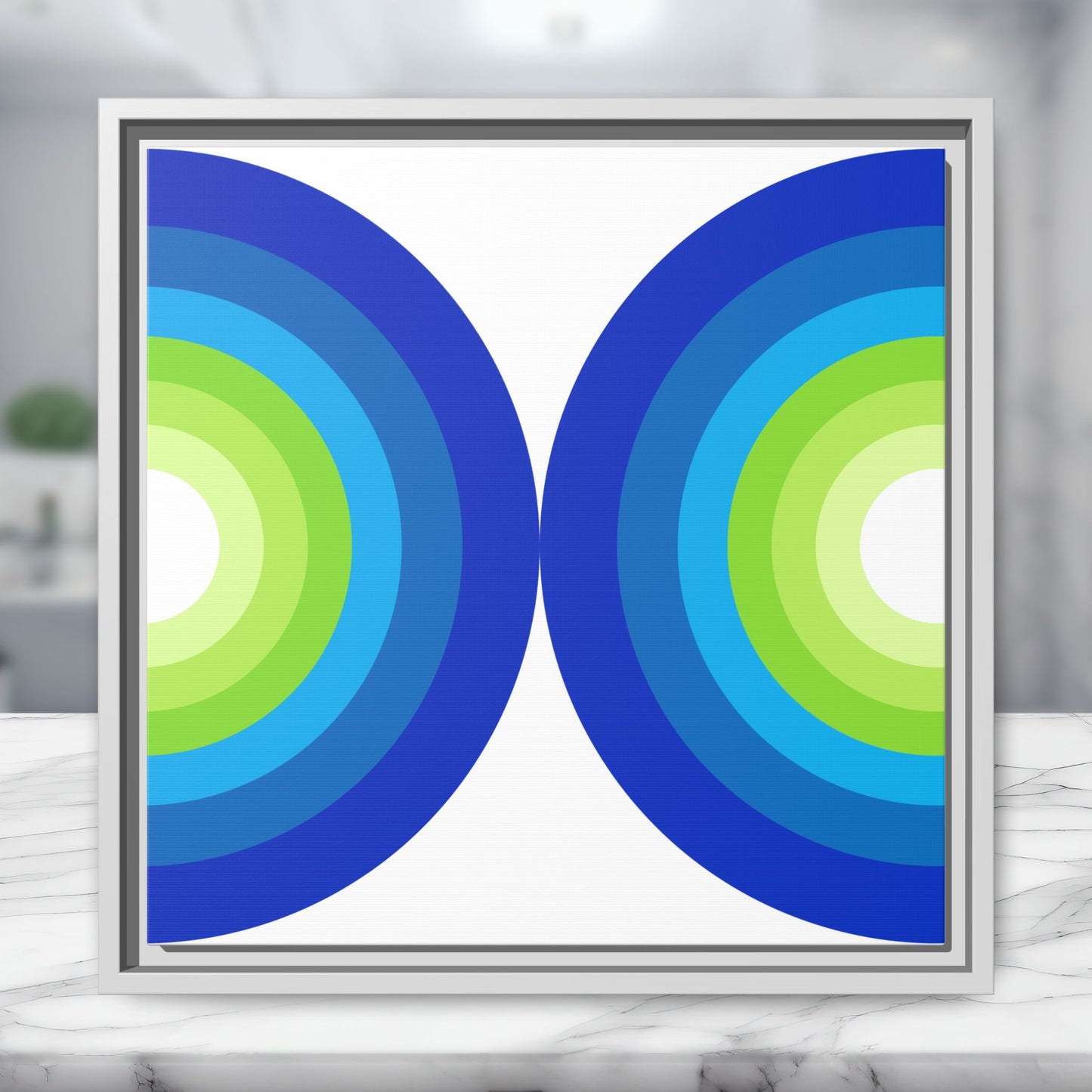 Modern Framed Geometric Canvas Art | Bold Color Meets Clean Framing