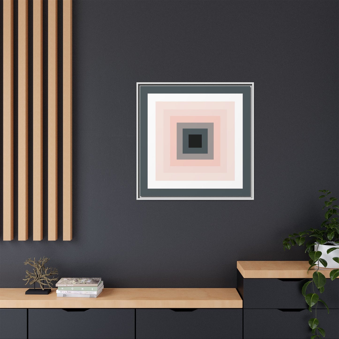 Modern Framed Geometric Canvas Art | Bold Color Meets Clean Framing