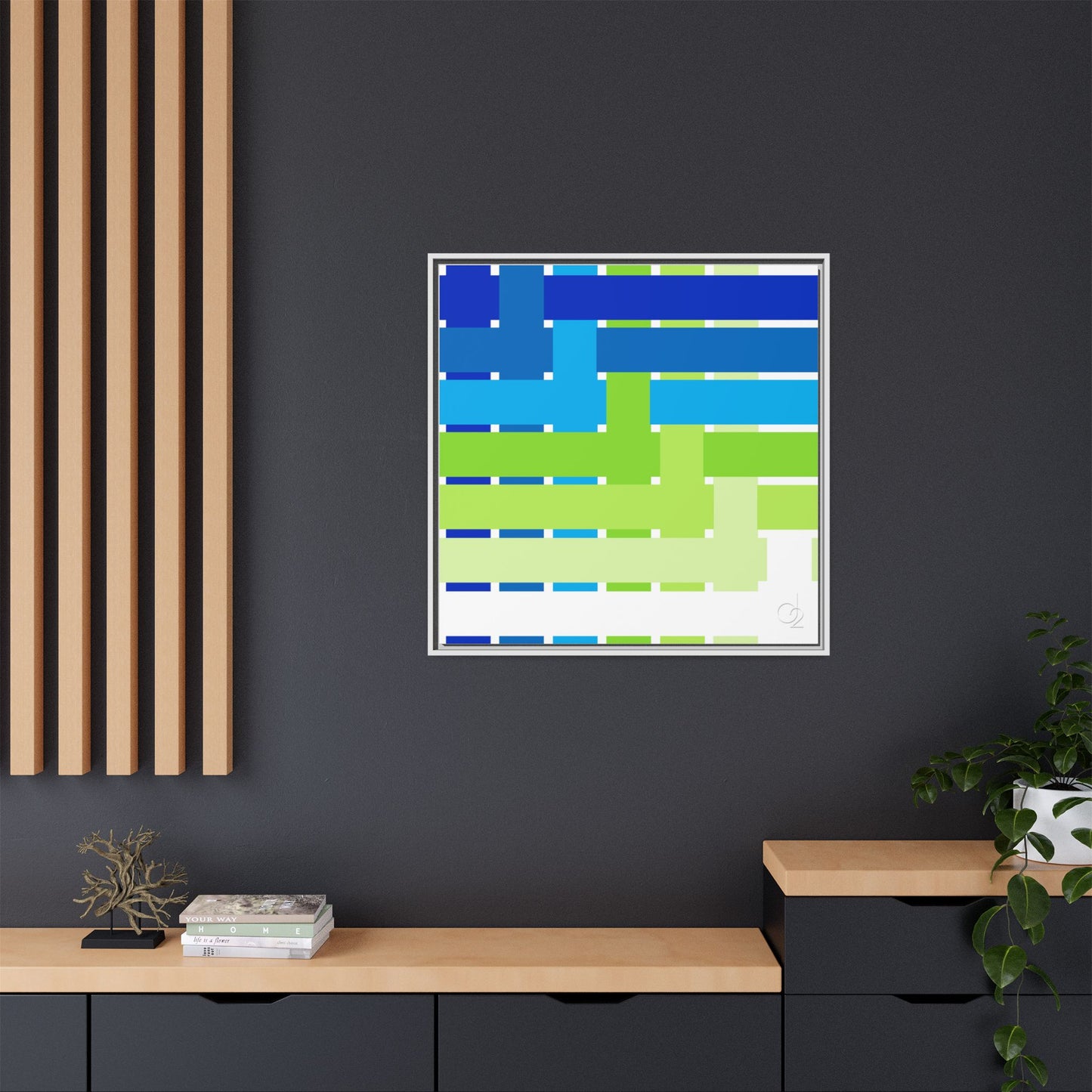 Modern Framed Geometric Canvas Art | Bold Color Meets Clean Framing