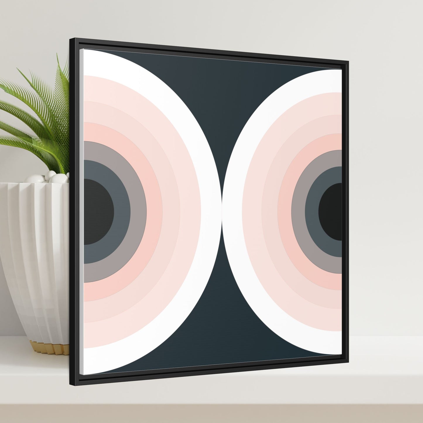 Modern Framed Geometric Canvas Art | Bold Color Meets Clean Framing