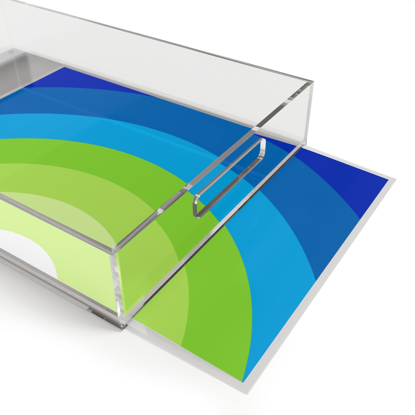 Modern Acrylic Tray with Bold Geometric Artwork