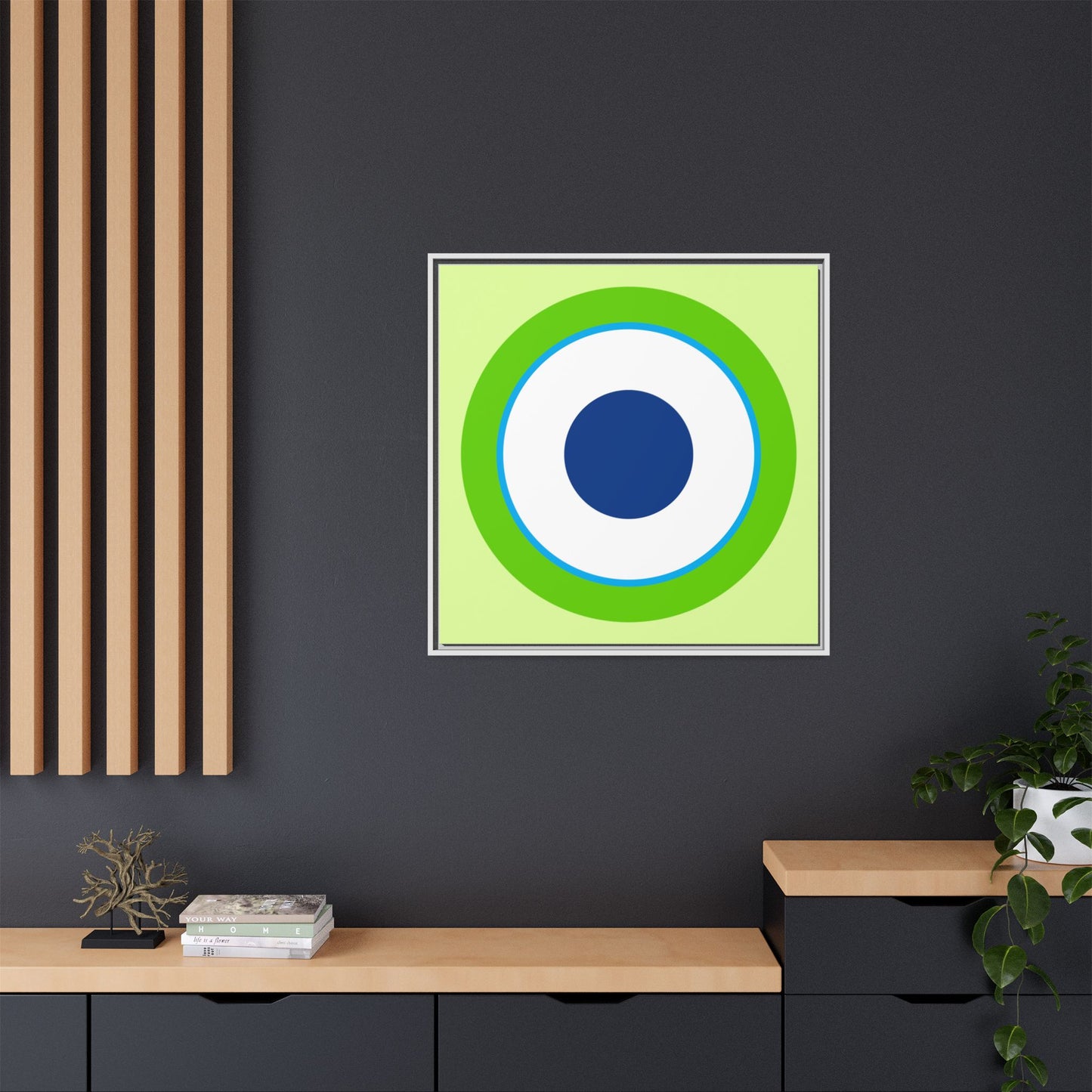 Modern Framed Geometric Canvas Art | Bold Color Meets Clean Framing