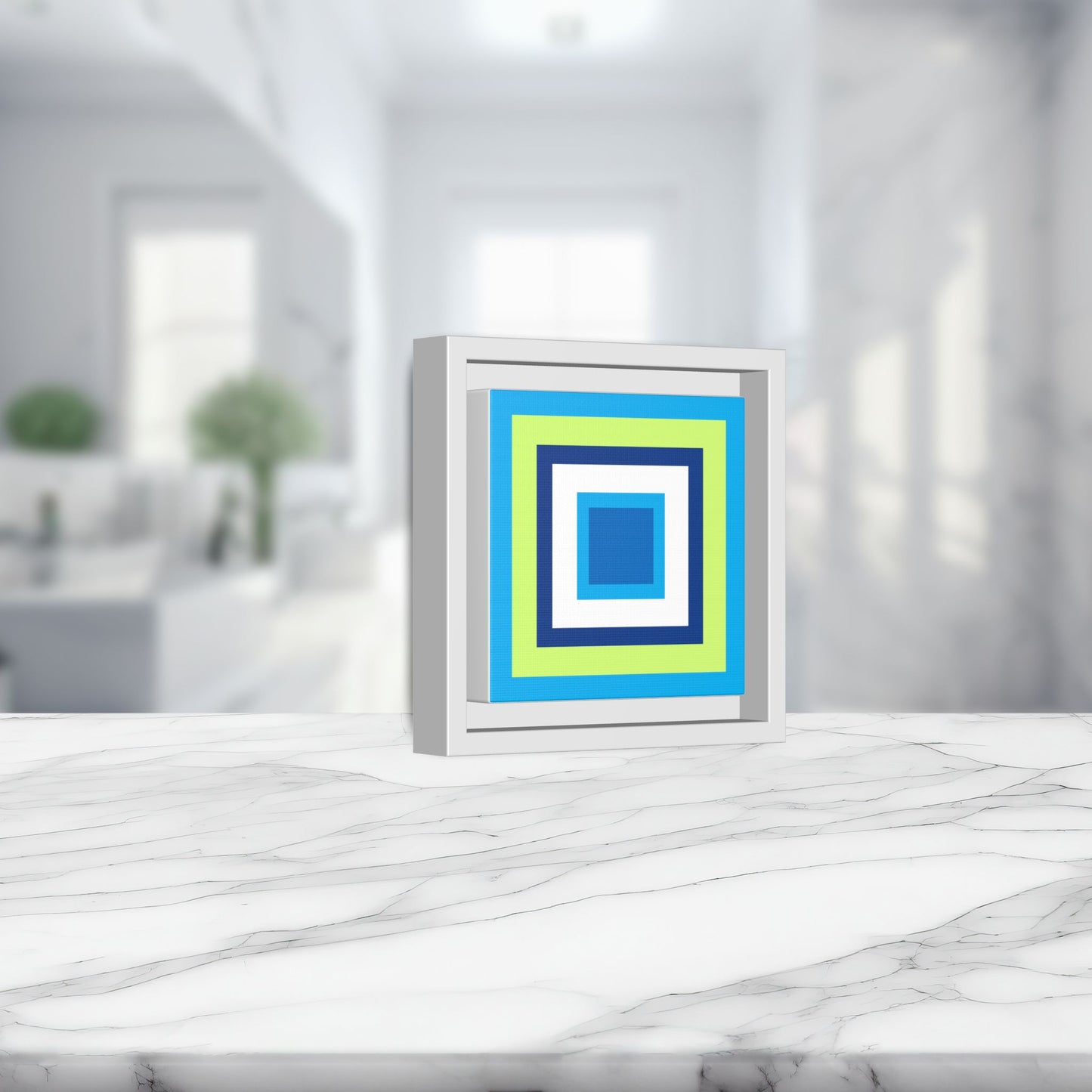 Modern Framed Geometric Canvas Art | Bold Color Meets Clean Framing