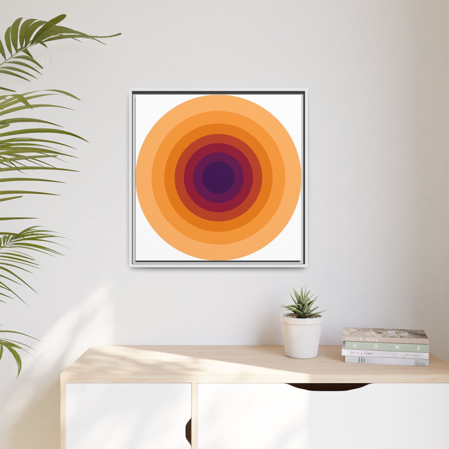 Modern Framed Geometric Canvas Art | Bold Color Meets Clean Framing