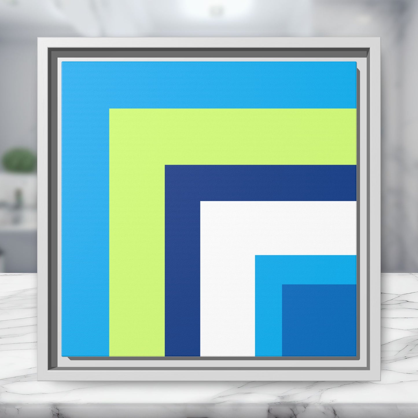 Modern Framed Geometric Canvas Art | Bold Color Meets Clean Framing